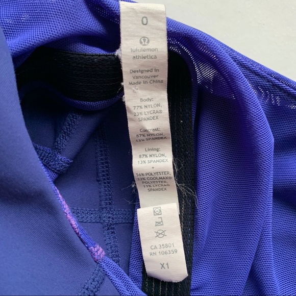 Sz. 0 Lululemon bluish purple tank top w mesh back - Picture 7 of 15